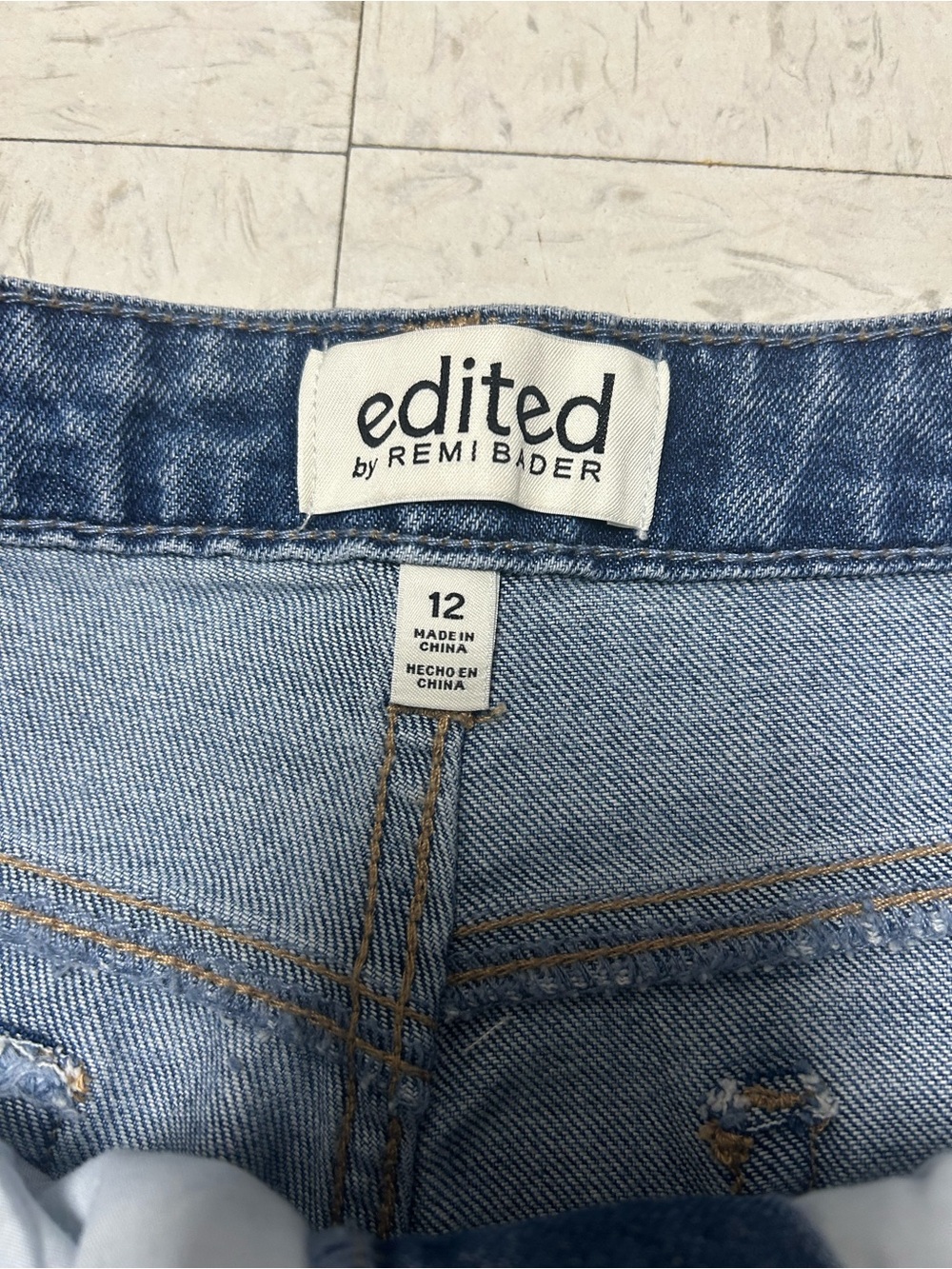 Edited by Remi Bader Wide Leg Jeans Medium Wash Stretch Denim Size 12 - Picture 3 of 6
